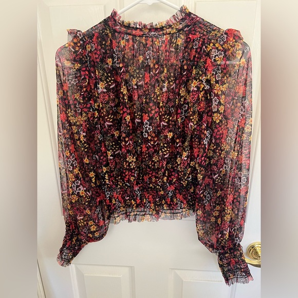 Free People Twyla Sheer Black Top - Picture 3 of 4